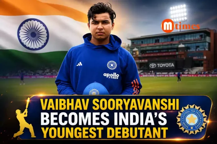 Vaibhav Sooryavanshi receiving his India cap before making his international debut against England