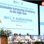 Vice-President C.P. Radhakrishnan launching the High Seas Fisheries Programme and distributing Letters of Authorisation in Bhubaneswar.