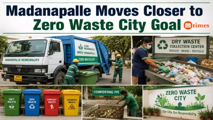 Waste management and recycling activities at Madanapalle Municipality under the Zero Waste City initiative.