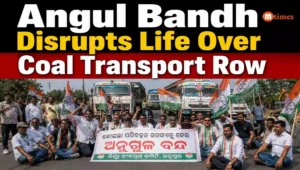 Congress workers stage picketing during Angul bandh over coal transportation issues in Odisha