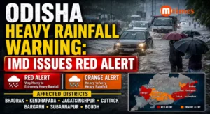 Heavy rainfall in Odisha as IMD issues red and orange weather warnings across several districts