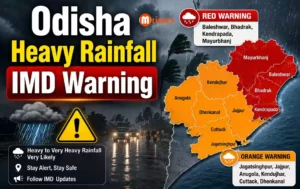 IMD heavy rainfall warning for Odisha districts