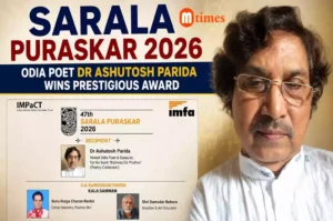 Odia poet Dr Ashutosh Parida, winner of the 47th Sarala Puraskar 2026