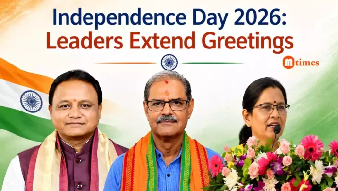 Odisha Chief Minister Mohan Charan Majhi and Deputy Chief Ministers extending Independence Day greetings Odisha Chief Minister Mohan Charan Majhi and Deputy Chief Ministers extending Independence Day greetings