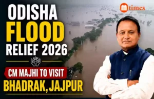 Odisha Chief Minister Mohan Charan Majhi reviewing flood relief operations in affected districts