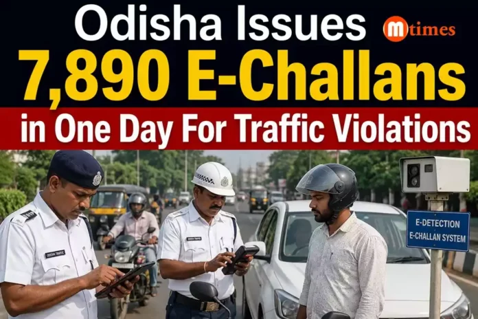 Odisha traffic enforcement officials using digital systems to issue e-challans for traffic violations Odisha traffic enforcement officials using digital systems to issue e-challans for traffic violations
