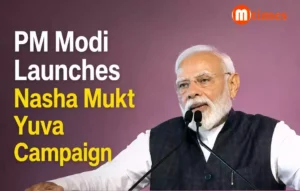 Prime Minister Narendra Modi addressing the launch of the Nasha Mukt Yuva for Viksit Bharat Sankalp Abhiyan via video conference.