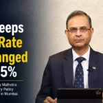 RBI Governor Sanjay Malhotra announcing the Monetary Policy Committee decision in Mumbai.