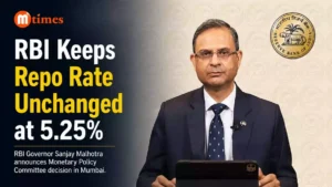 RBI Governor Sanjay Malhotra announcing the Monetary Policy Committee decision in Mumbai.