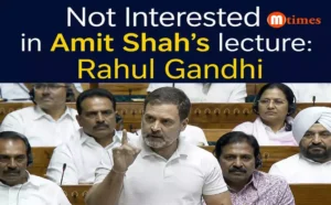 Rahul Gandhi speaking in the Lok Sabha during a confrontation over Amit Shah