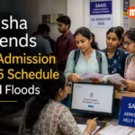 Students at a college admission help desk during the Odisha UG admission process under SAMS.