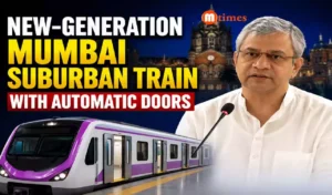New-generation Mumbai suburban train with automatic doors