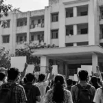 Students protest after a first-year IIIT student is found dead in his hostel room
