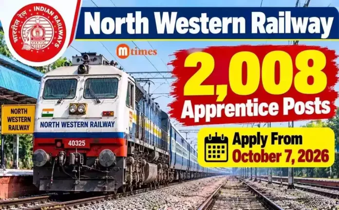 NWR Apprentice Recruitment 2026 notification for 2,008 apprentice posts.