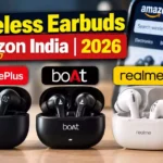 OnePlus boAt and realme wireless earbuds competing on Amazon India in 2026