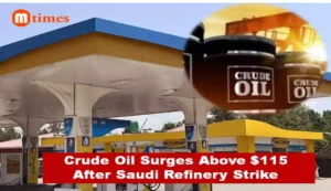 Crude oil price surge following a reported missile strike on a Saudi Arabian refinery