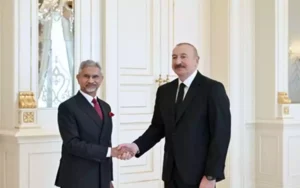 External Affairs Minister S Jaishankar meets Azerbaijan President Ilham Aliyev in Baku to discuss bilateral relations and strategic issues.
