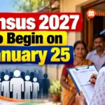 Census officials collecting household information during India's population census