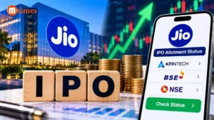 Jio Platforms IPO allotment status update showing online status-check options for investors.