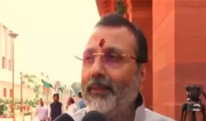 BJP MP Nishikant Dubey criticises Congress leaders Mallikarjun Kharge and Rahul Gandhi amid a political controversy.