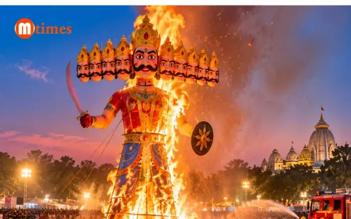 Ravana Podi celebrations in Bhubaneswar with police and fire safety arrangements for Vijayadashami 2026
