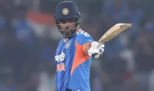 Sanju Samson during India’s first T20I victory against New Zealand in Christchurch.