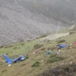 Helicopter crash site near Hathi Parvat in Uttarakhand's Chamoli district